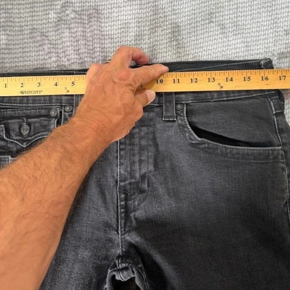 True Religion Geno Slim‎ Straight Jeans Mens Black Denim Horseshoe Pocket 33X31